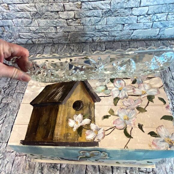 Anchor Hocking Rectangular Serving Dish Prescut Glass Early American - Picture 4 of 7